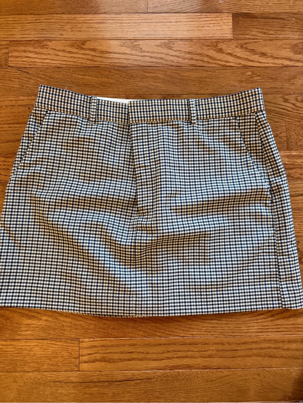 Madewell Black and White Gingham Mini Skirt